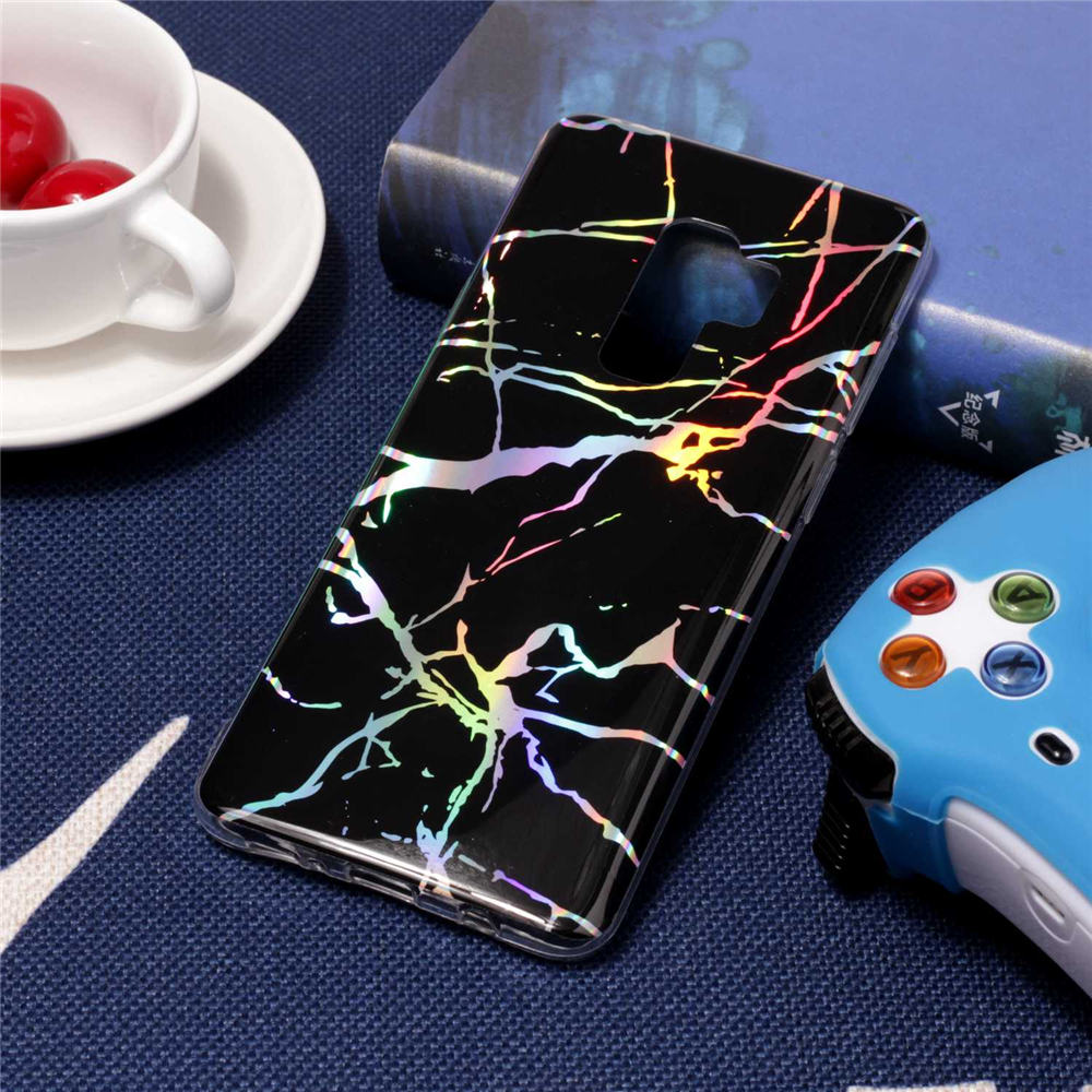 เคส Samsung Galaxy S9+ SM-G965 #เคสฝาหลัง TPU นิ่มรูปแบบลายหินอ่อนสี Electroplated