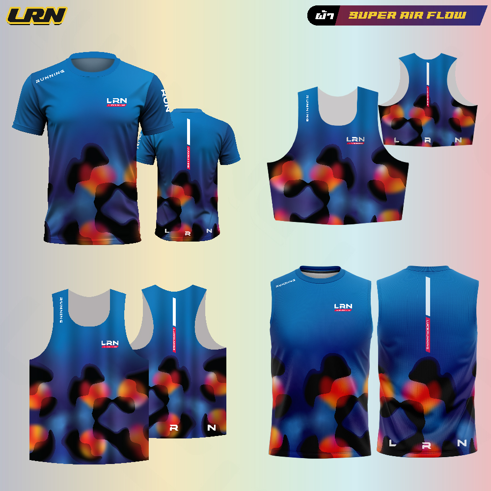 เสื้อวิ่งพิมพ์ลาย LRN เนื้อผ้า Super Air Flow (SF01)