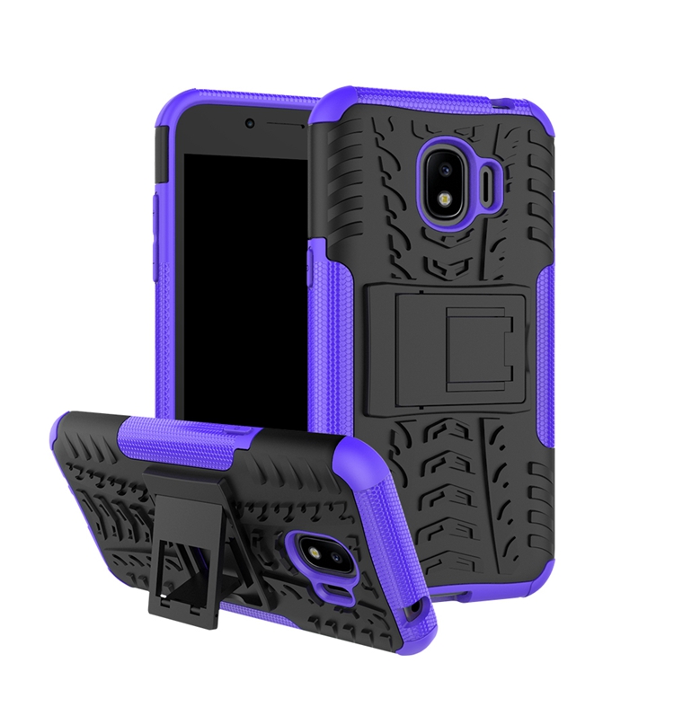 เคส Samsung Galaxy J2 Pro 2018 #เคสฝาหลังกันลื่น Cool Tyre Pattern Kickstand (PC + TPU)