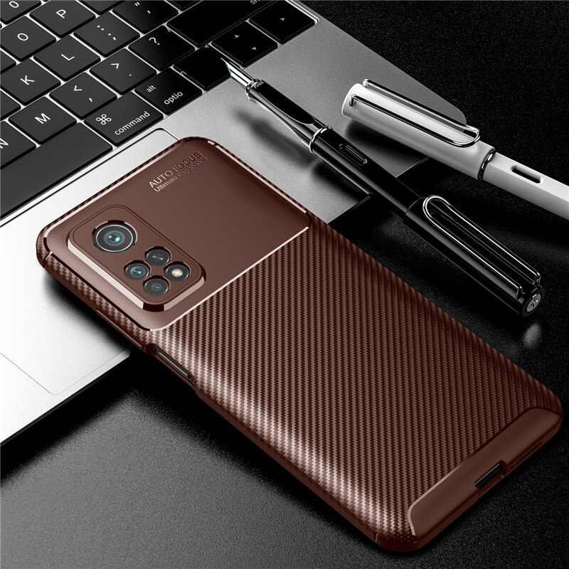 Case Xiaomi Mi 10T Pro #เคสฝาหลังนิ่ม Carbon Fiber Anti-drop TPU Protection