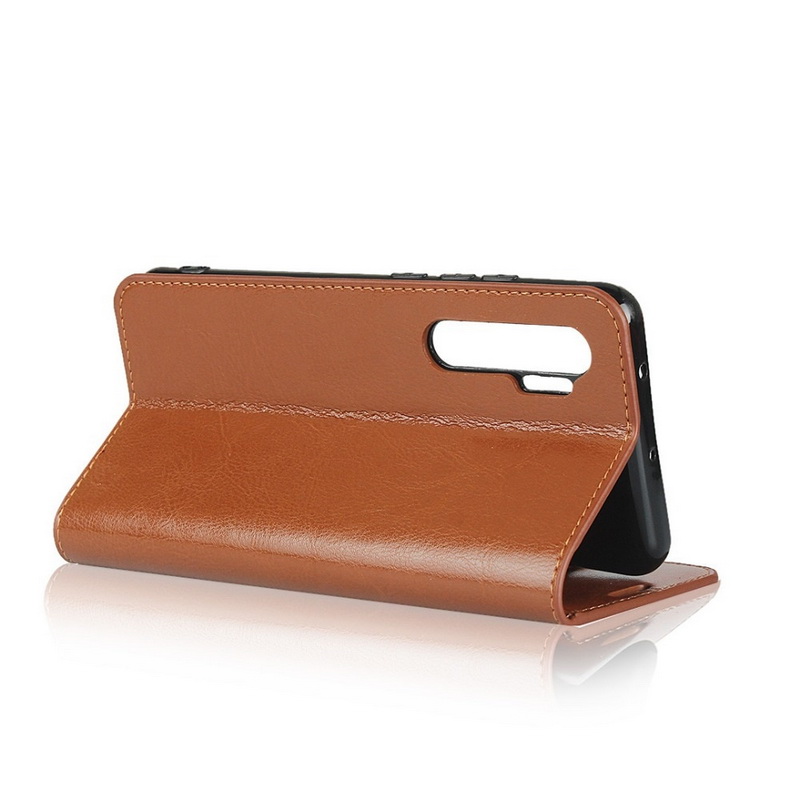 Case Xiaomi Mi Note 10 Lite #เคสฝาพับแบบกระเป๋าสตางค์คุณภาพดี Crazy Horse Genuine Leather Cover