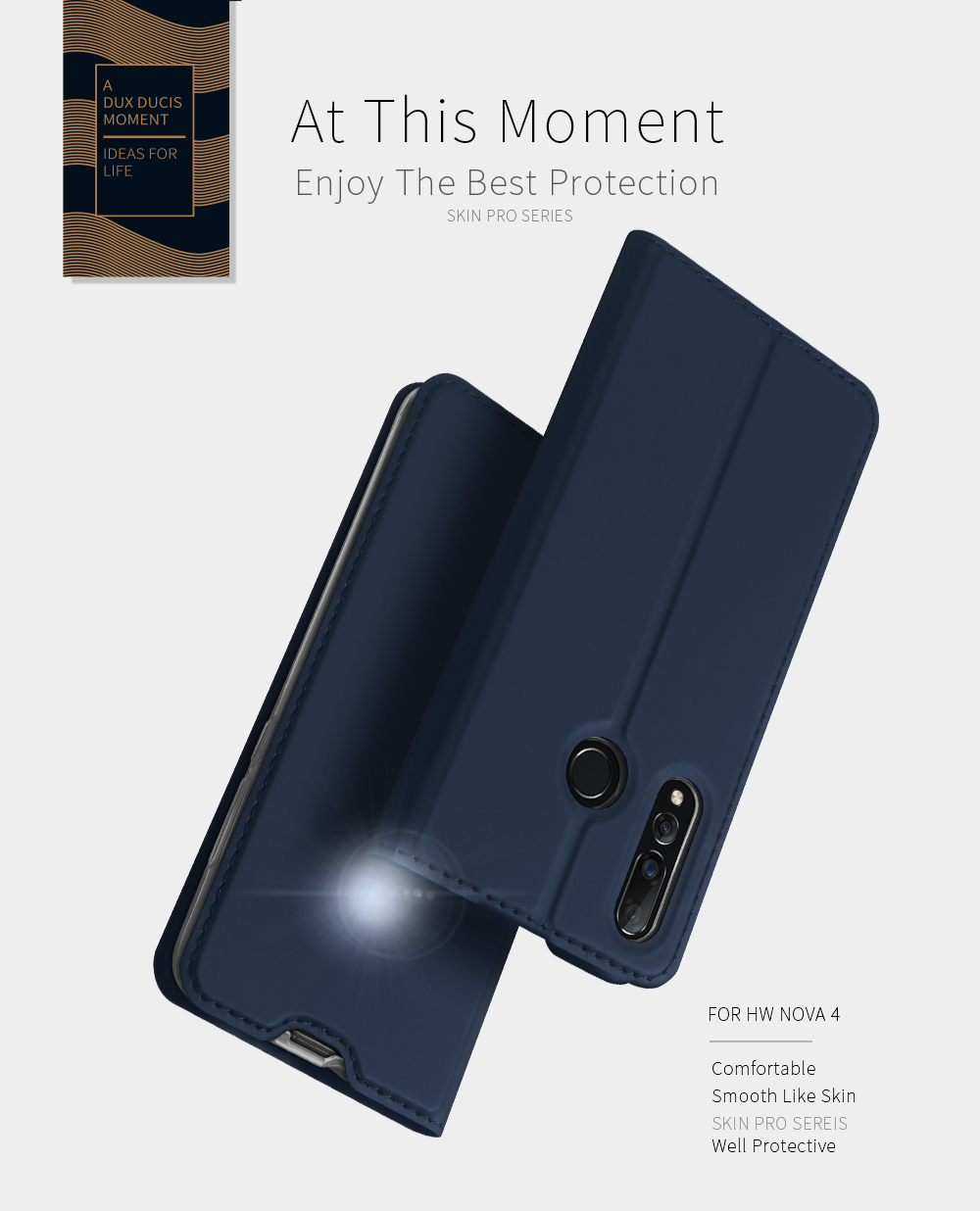 Case Huawei nova 4 #เคสฝาพับหนัง PU DUX DUCIS Skin Pro Series Auto-absorbed PU Leather คุณภาพดี