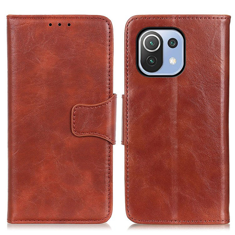 เคส Xiaomi 11 Lite 5G NE#เคสฝาพับหนังแยกคุณภาพดี Crazy Horse Split Leather Wallet