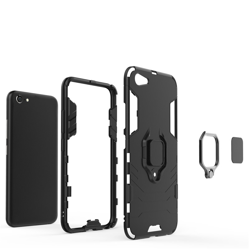 Case Vivo X9 Plus #เคสฝาหลังพลาสติกแข็ง +TPU Hybrid Case มีแหวนสวมนิ้วโลหะ