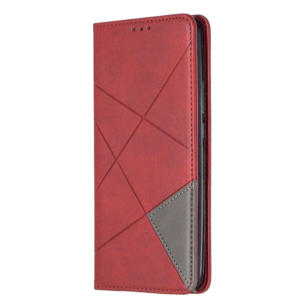 เคส Samsung Galaxy A20s #เคสฝาพับหนัง PU มีช่องเสียบ ID บัตรอื่นๆในตัว Geometric Pattern Leather Card Holder Protective