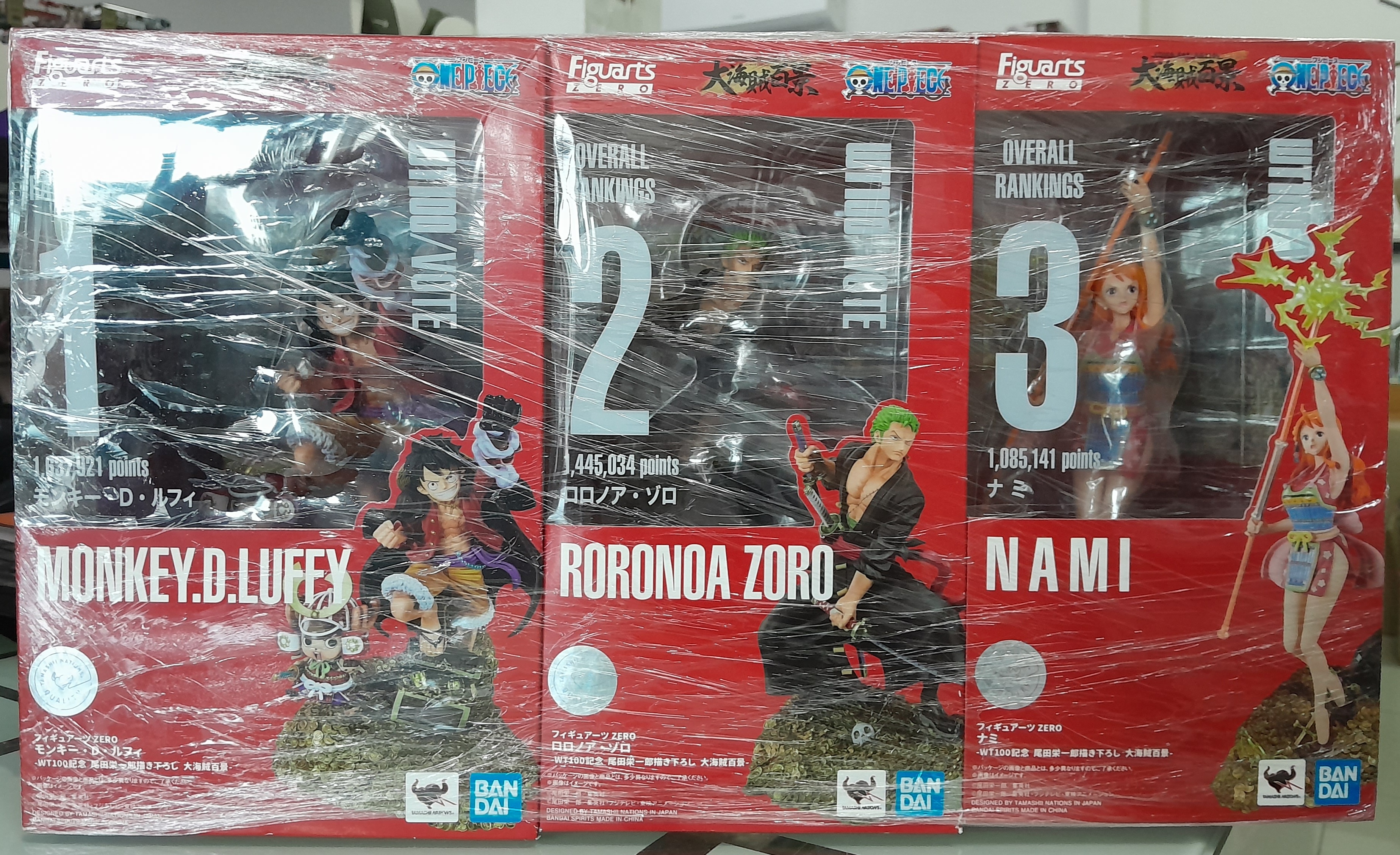 (SET) 3 MONKEY.D.LUFEEY RORONOA ZORO NAMI