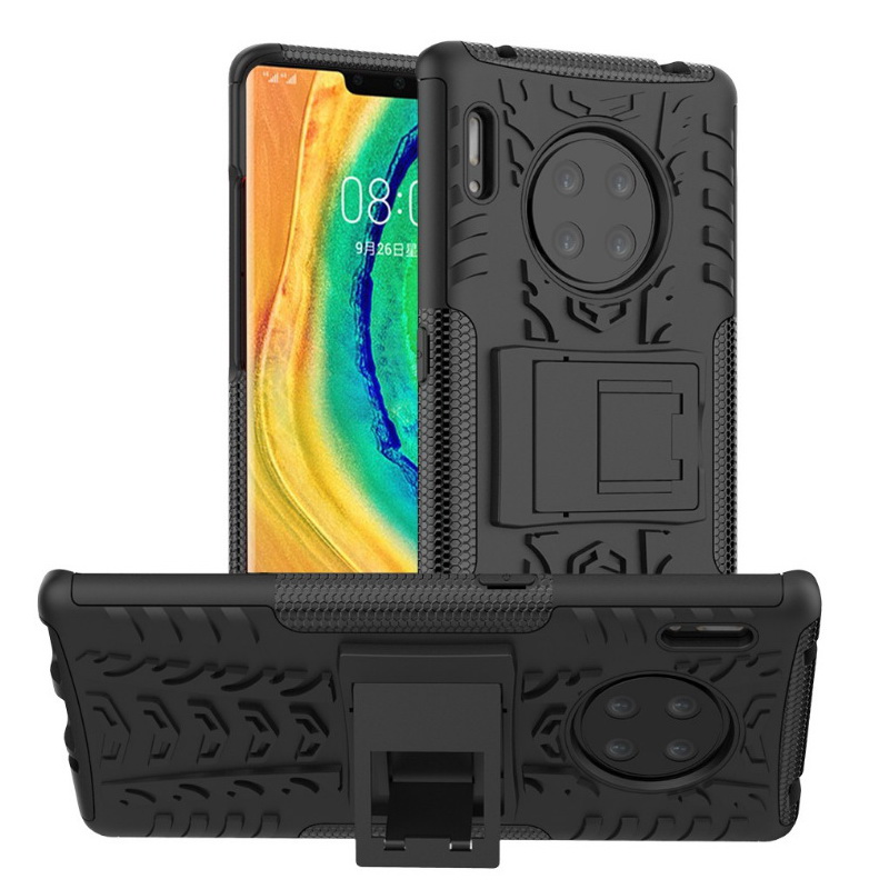 Case Huawei Mate 30 Pro #เคสฝาหลังกันลื่น Cool Tyre Pattern Kickstand (PC + TPU)
