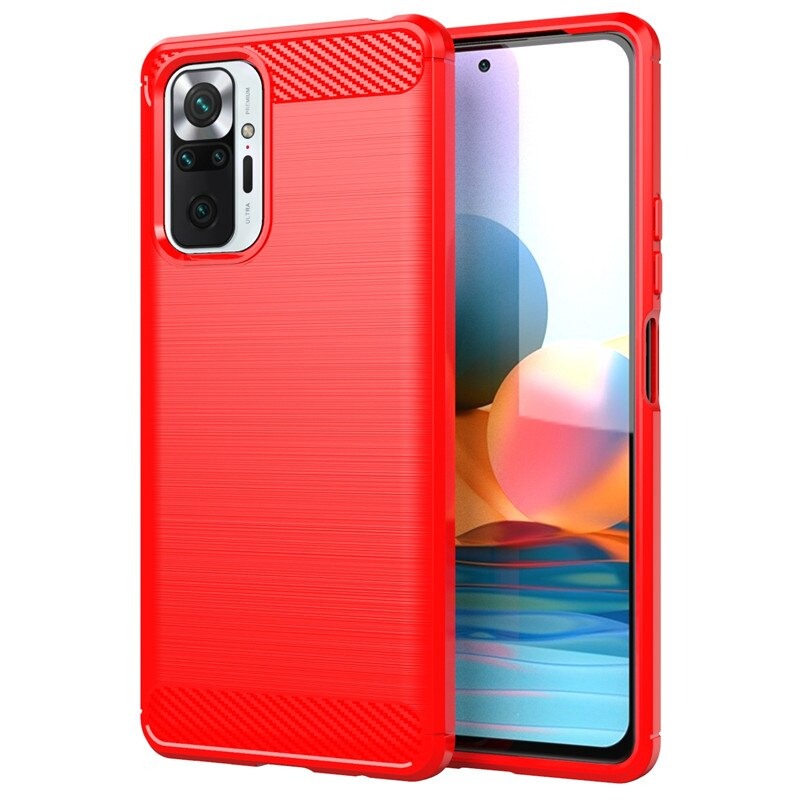 เคส Redmi note 10 Pro #เคสฝาหลังตกแต่งคาร์บอนไฟเบอร์ ผิวขัดแปรง Brushered TPU Back Case