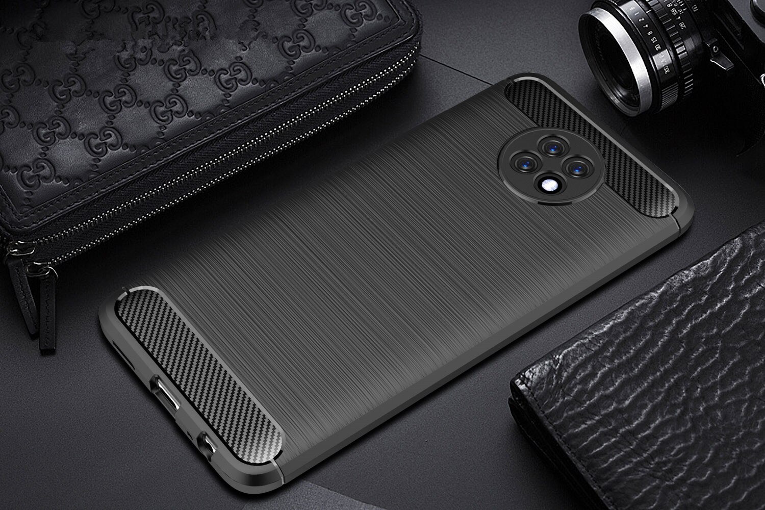 เคส Redmi Note 9T 5G #เคสคาร์บอนไฟเบอร์ ผิวขัดแปรง Brushered TPU Back Case
