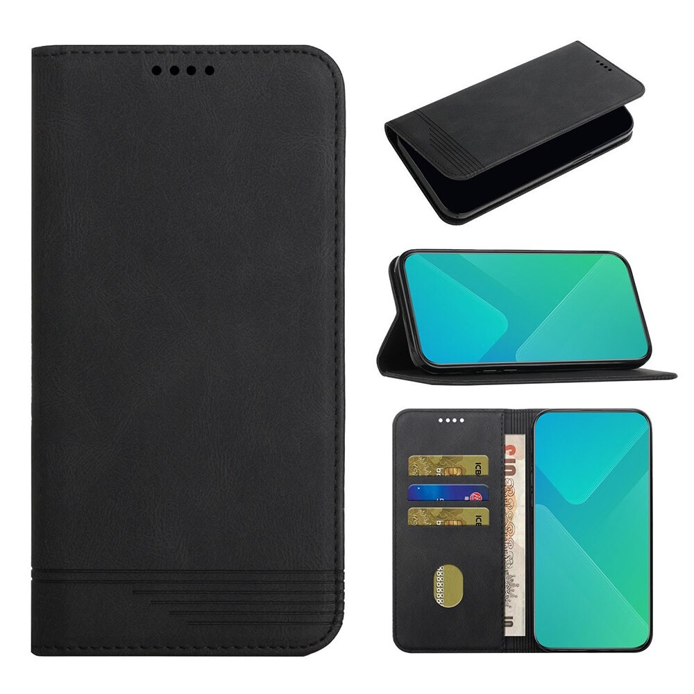 เคส Samsung Galaxy S21 FE 5G #เคสฝาพับหนัง PU สไตล์กระเป๋าสตางค์พร้อมช่องใส่การ์ด Luxury Flip Stand Card Phone Leather Wallet Cover Casing Auto-absorbed Smartphone