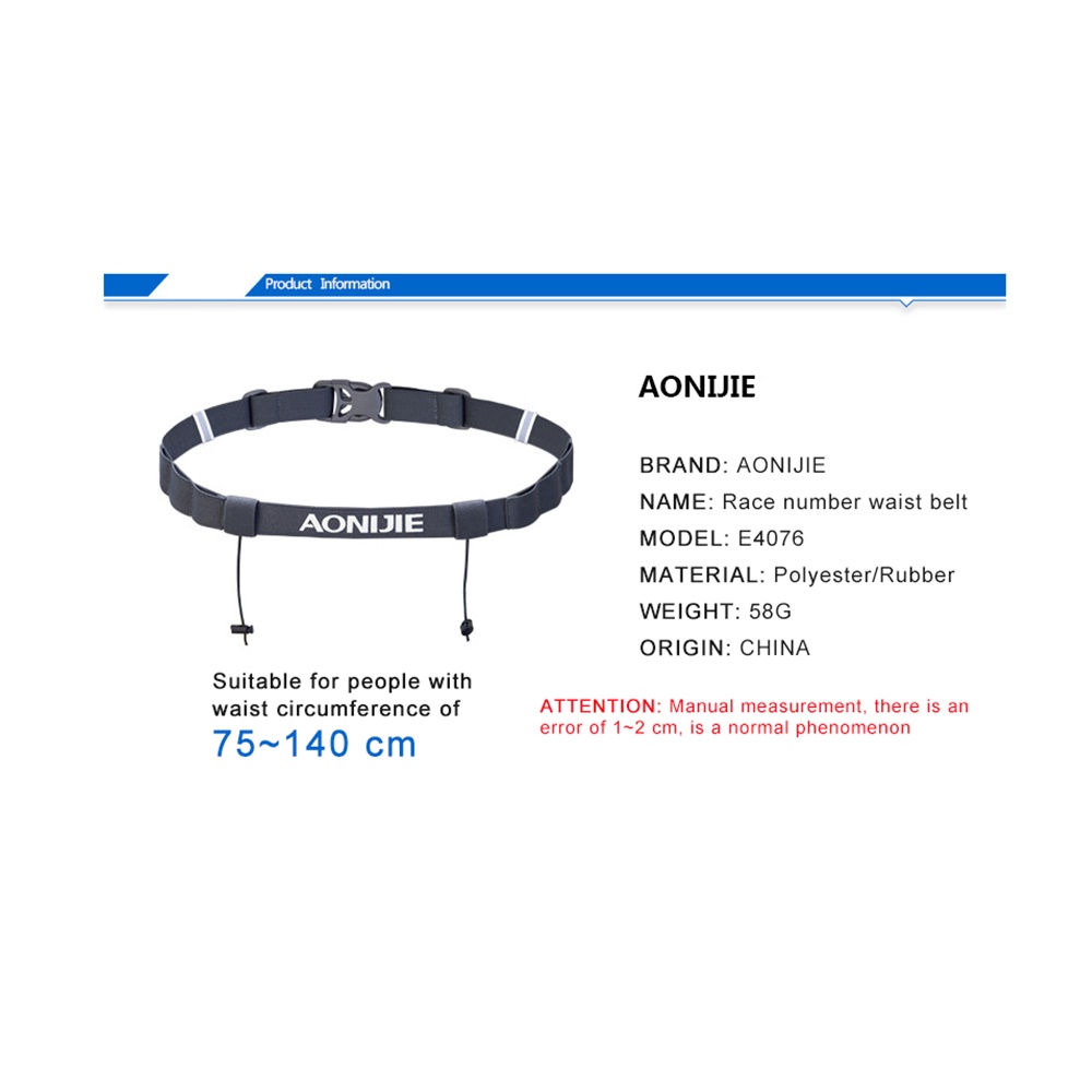 เข็มขัดติดเบอร์วิ่ง พร้อมช่องใส่ Energy Gel (BIB Number Holder) (HH4)