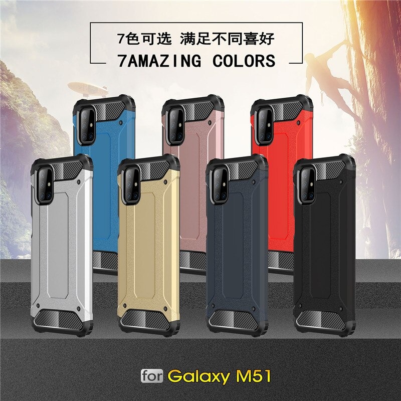 Case Samsung Galaxy M51 #เคสฝาหลังเกราะป้องกัน ไฮบริด พลาสติก+TPU Heavy Duty Rugged Hybrid