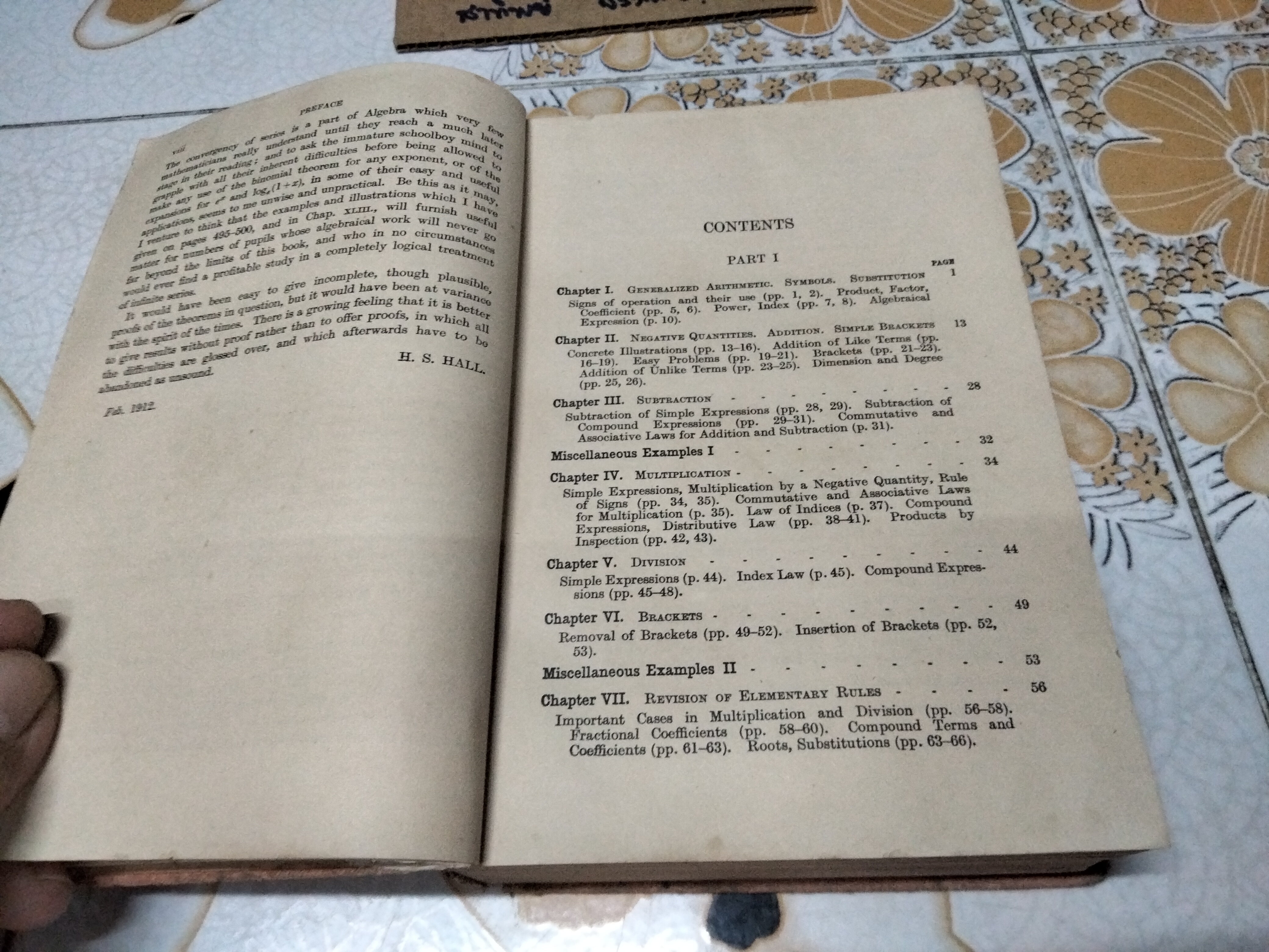 A SCHOOL ALGEBRA part 1-3 (with answers) by H.S.HALL ฉบับสมบูรณ์ (พิมพ์ปี 1954)