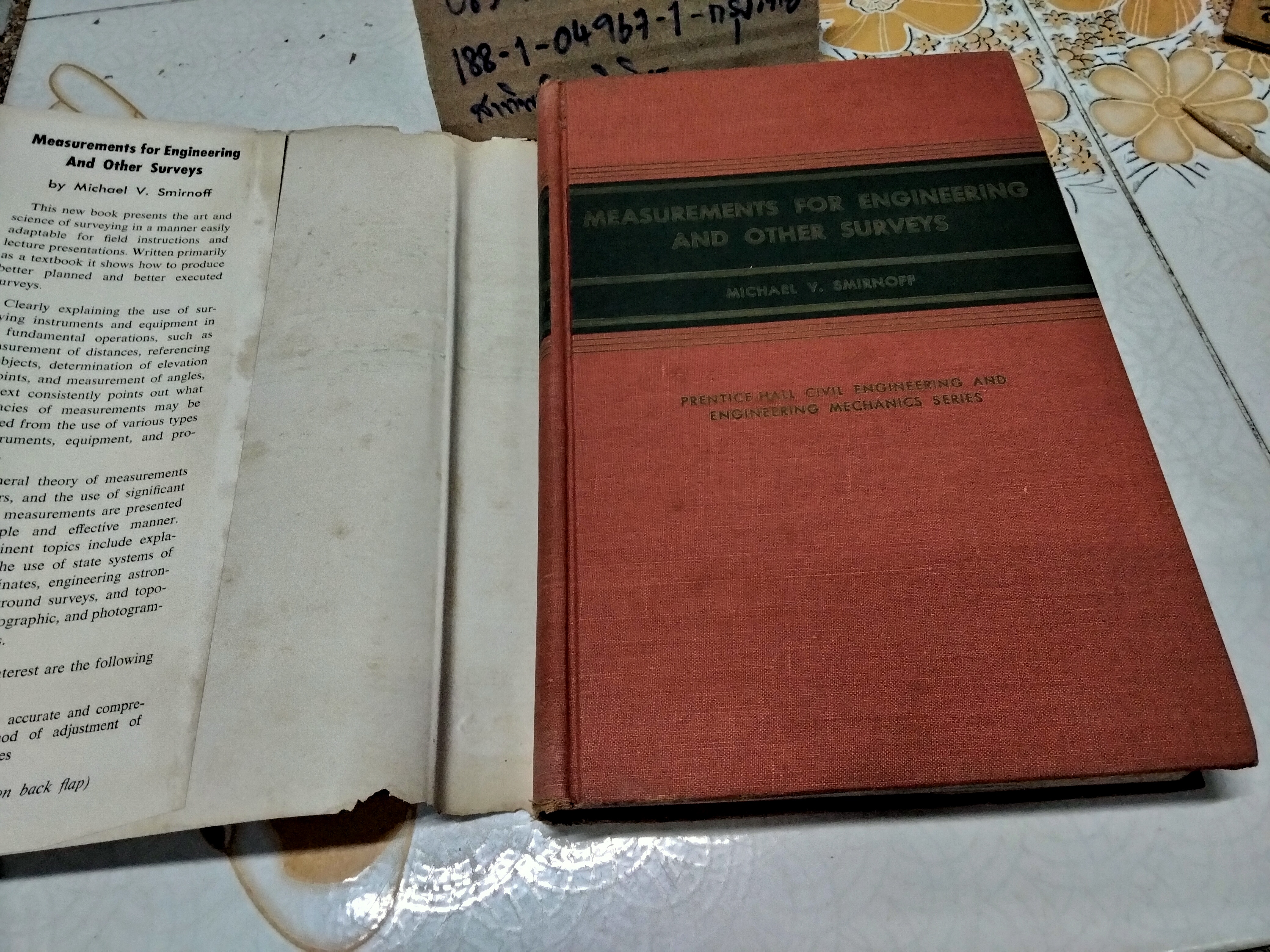 Measurements for Engineering and other surveys , Michael V. Smirnoff, 2nd 1962 ... civil engineering and engineering mechanics series