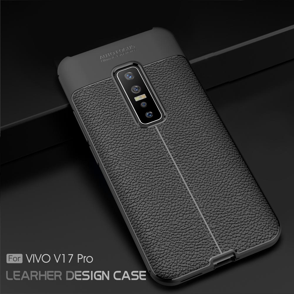 เคส Vivo V17 Pro #เคสฝาหลัง TPU ผิวลิ้นจี่ช่วยป้องกันลายนิ้วมือและกันลื่นได้ดี