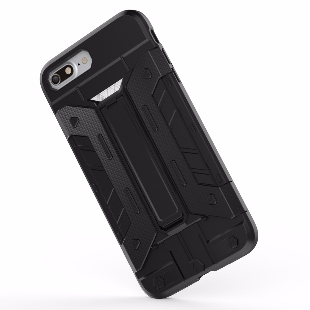 Case iphone 7 plus / 8 plus #เคสฝาหลังเกราะ Kickstand PC + TPU สล็อตการ์ดไฮบริดสีสันสดใส