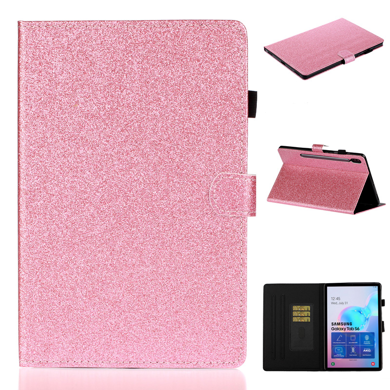 Case Samsung Galaxy Tab S7 11นิ้ว T870 T875 #เคสแท็บเล็ตหนัง PU มีช่องใส่บัตร Glitter Powder Magnetic Stand Wallet PU Leather