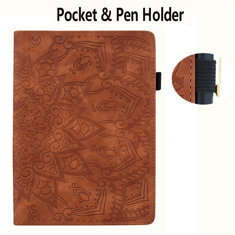เคส Samsung Galaxy Tab S6 Lite 10.4 SM-P610 P615 P617 #เคสฝาพับหนัง PU พิมพ์ลายนูน Imprinted Pattern Leather Stand Case