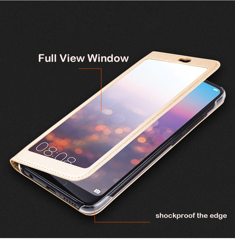 Case Honor 10 #เคสฝาพับหนัง PU ปกช่องวิว Window View Leather Flip Case