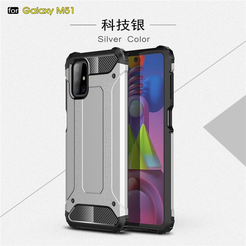 Case Samsung Galaxy M51 #เคสฝาหลังเกราะป้องกัน ไฮบริด พลาสติก+TPU Heavy Duty Rugged Hybrid