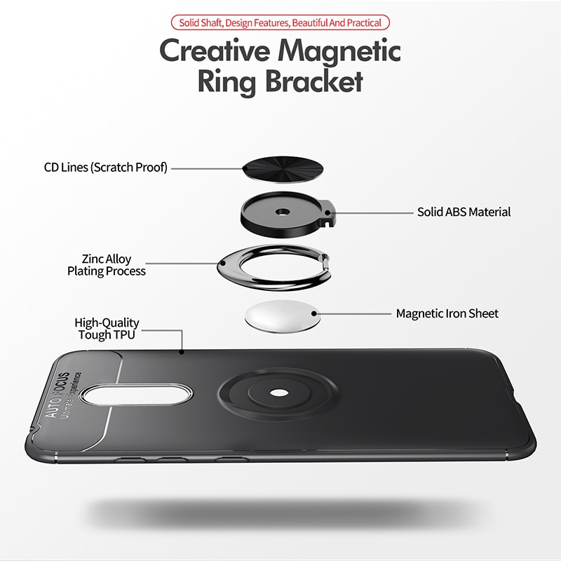 Case Xiaomi Mi 9T #เคสฝาหลัง TPU Finger Ring Kickstand (แผ่นโลหะแบบ Built-in)
