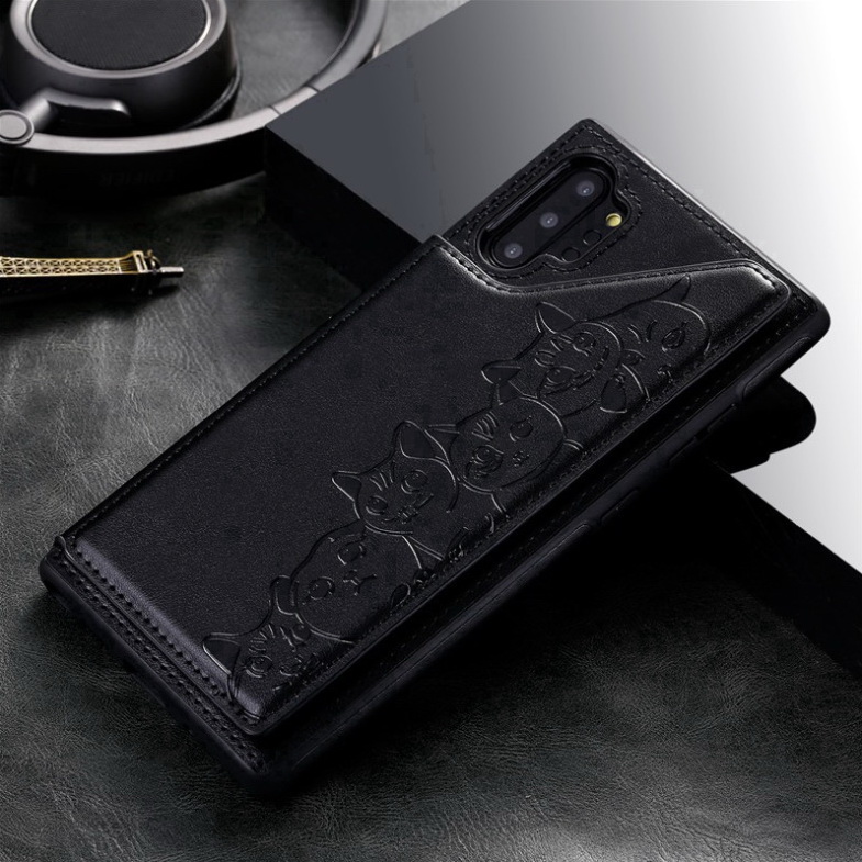 Case Samsung Galaxy Note 10+ #เคสฝาหลัง TPU เคลือบหนัง PU มีที่เก็บบัตร PU Leather Coated TPU Card Holder