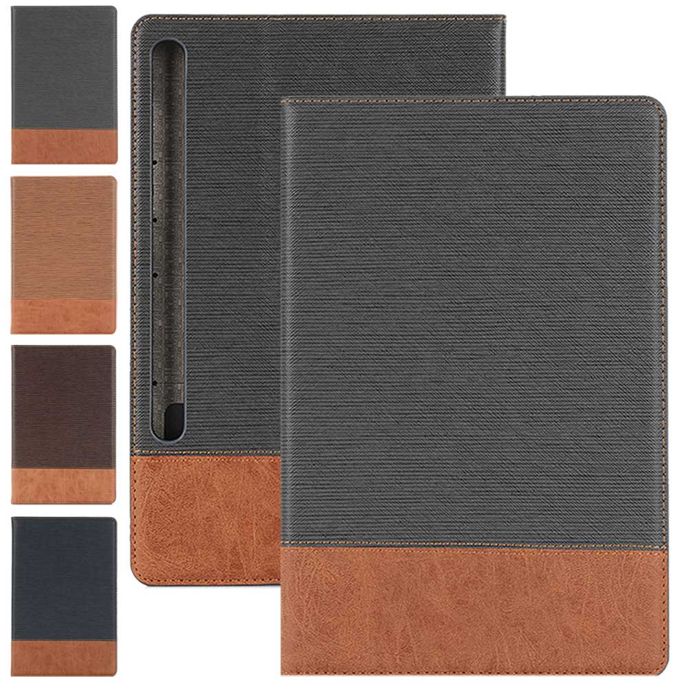 Case Samsung Galaxy Tab S6 T860 T865 #เคสฝาพับกระเป๋าสตางค์หนัง PU สมาร์ท 2 สี Bi-color Smart Stripe Leather Wallet