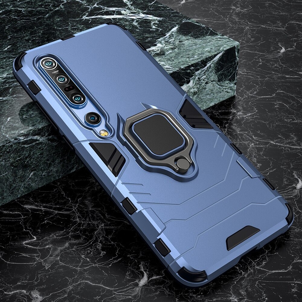 Case Xiaomi Mi Note 10 Pro #เคสฝาหลังพลาสติกแข็ง +TPU Hybrid Case มีแหวนสวมนิ้วโลหะ