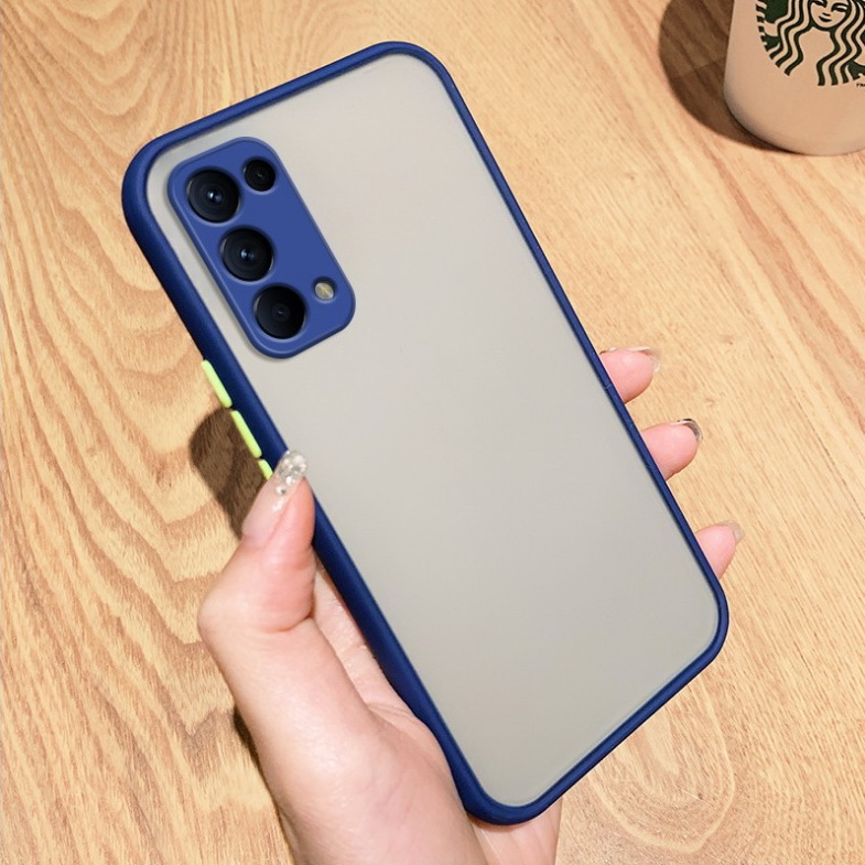 เคส OPPO Reno 5 / Reno 5 5G #เคสฝาหลังขอบซิลิโคนิ่ม Fashion Color Liquid Frame Anti-fall Phone Case