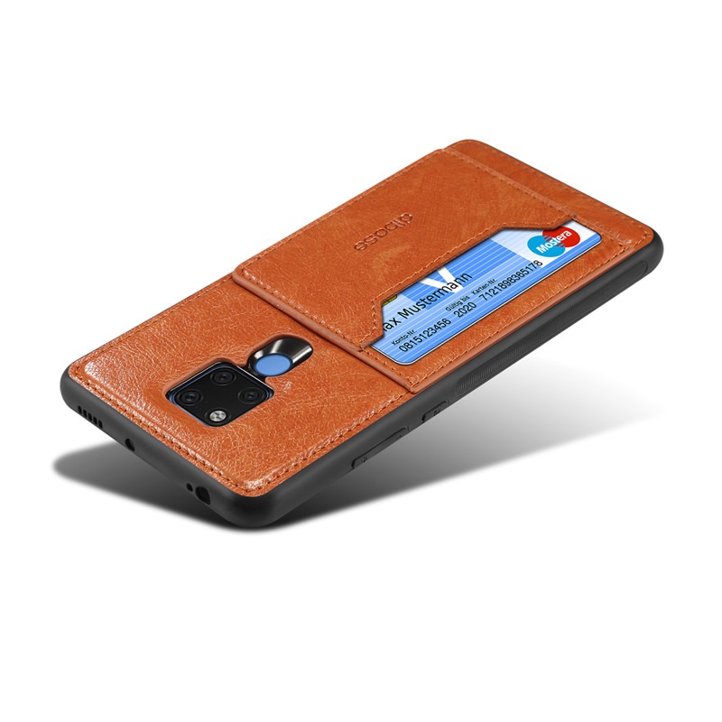 Case Huawei Mate 20 X #เคสฝาหลัง TPU เคลือบหนัง PU Crazy Horse Leather Coated PC + TPU Hybrid