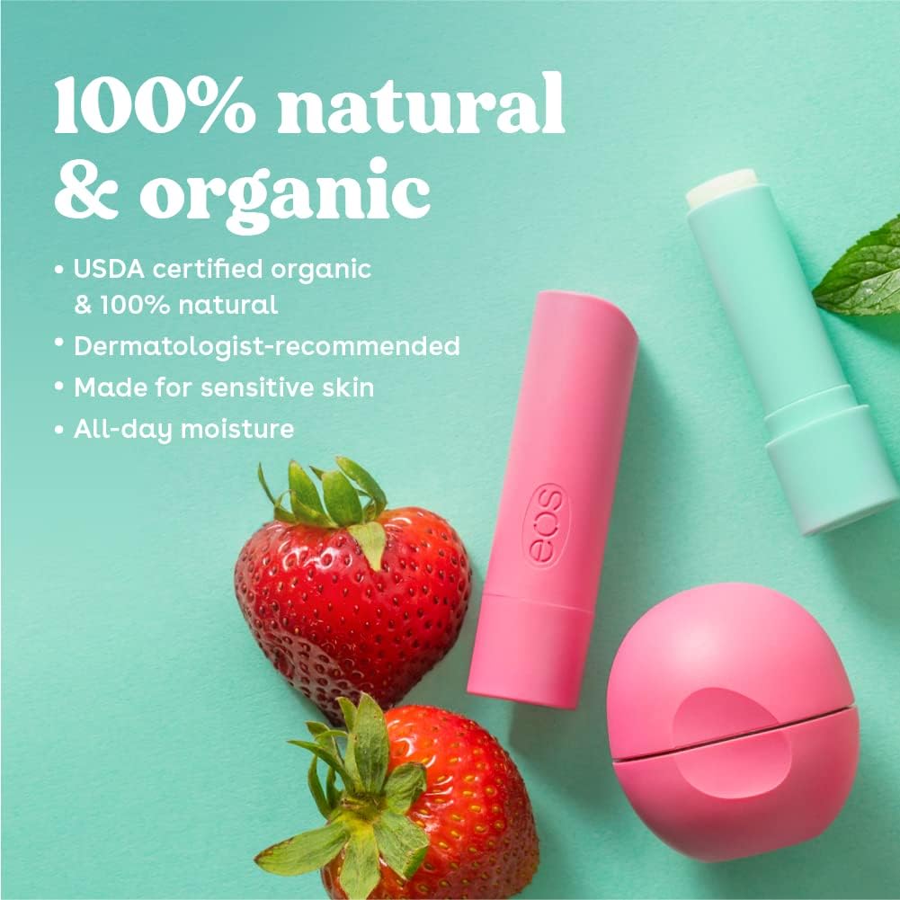 EOS® 100% Natural Organic Shea Lip Balm 7g ลิปบาล์ม ธรรมชาติ ออร์แกนิค ลิปไข่ บำรุงริมฝีปาก กลิ่นหอมหวานละมุน