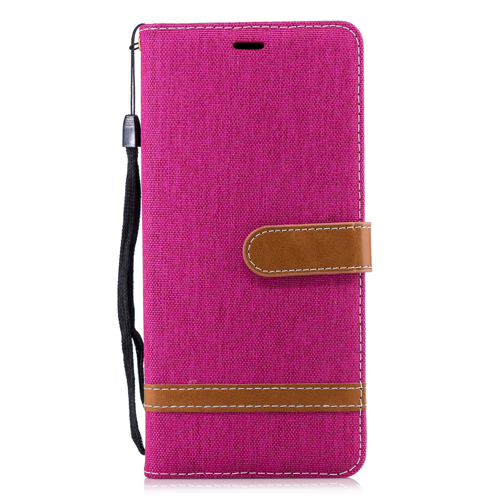 Case Samsung Galaxy Note 9 #เคสฝาพับหนัง PU พร้อมสายคล้องมือ Jeans Cloth Texture Wallet