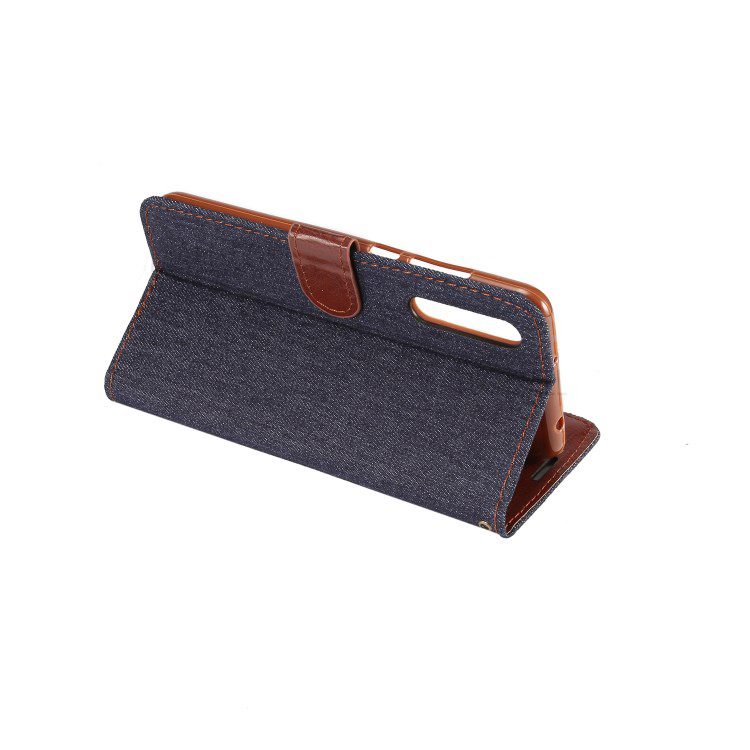 เคส Huawei P20 Pro #เคสฝาพับหนัง PU แบบกระเป๋าสตางค์ผิวยีนส์พับตั้งได้