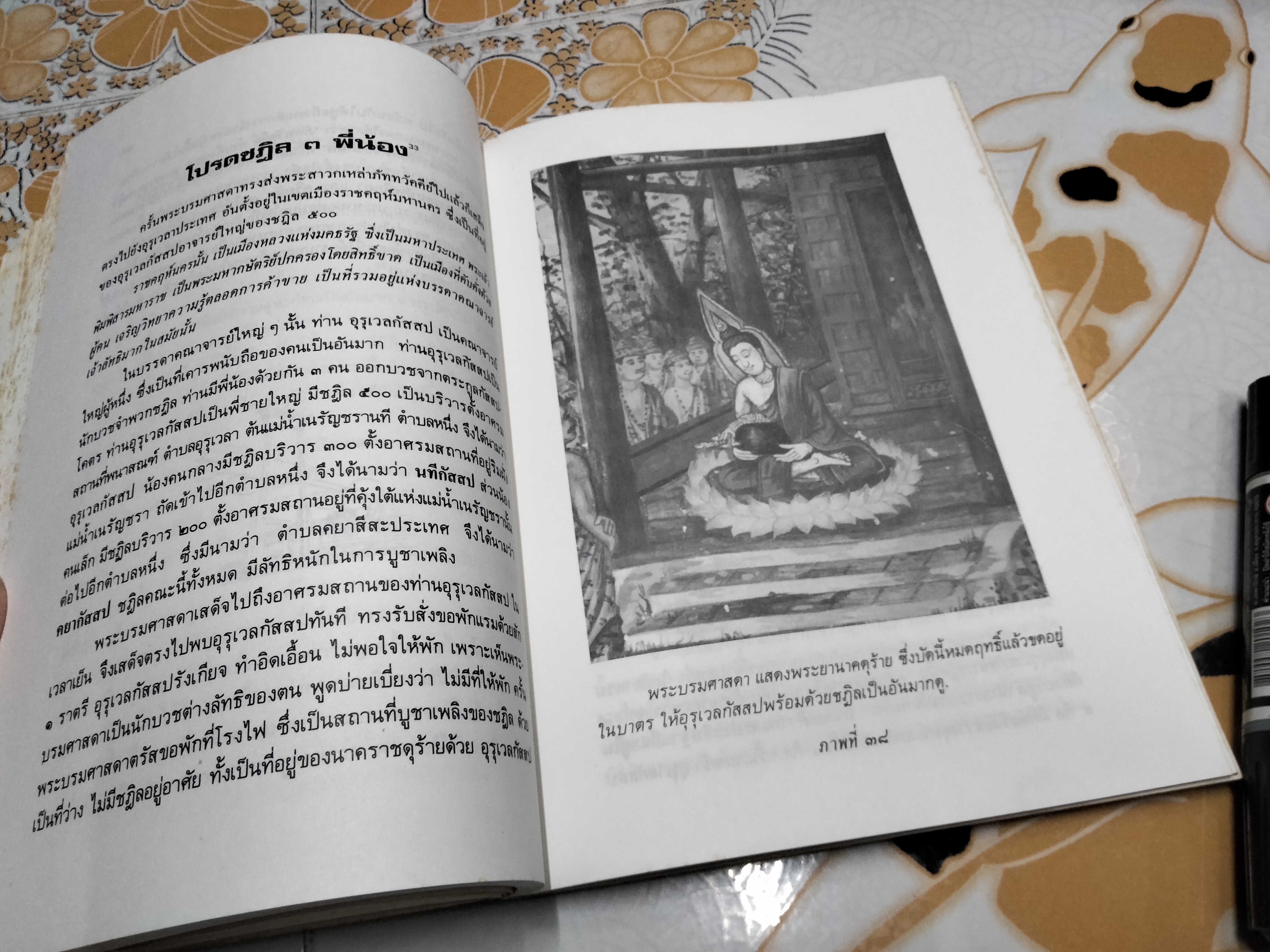 หนังสือ พุทธประวัติทัศนศึกษา นิพนธ์ ของ พระธรรมโกศาจารย์ ราชบัณฑิต -มีหน้าชำรุด 1 หน้า