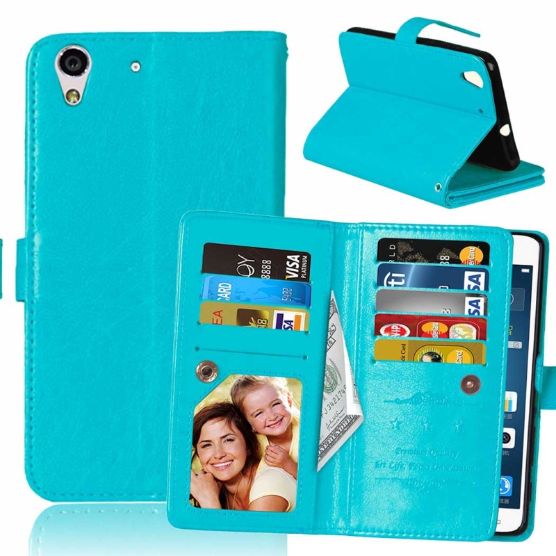 Case Huawei Y6 II Honor 5A #เคสหนังฝาพับสไตล์กระเป๋าสตางค์ 9 Card Slots Crazy Horse Wallet Leather Mobile Case