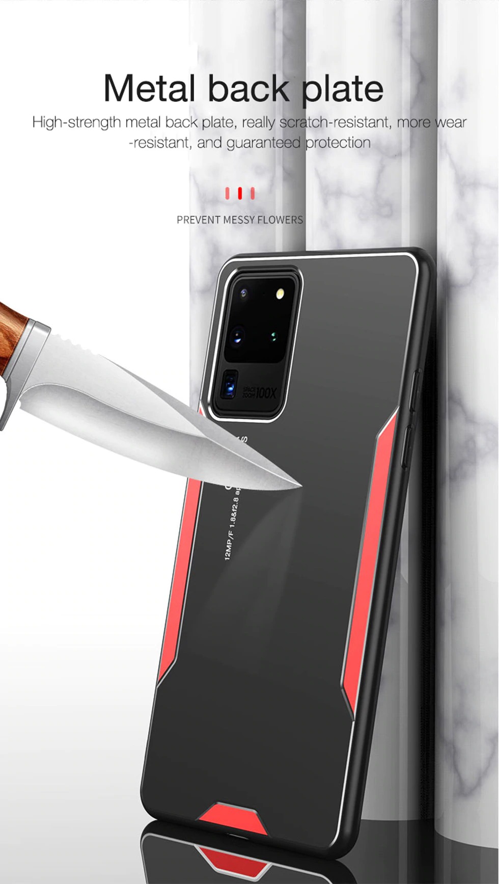 Case Samsung Galaxy Note 20 Ultra / Note 20 Ultra 5G#เคสฝาหลังไฮบริด Metal +TPU Shockproof metal back plate Phone Back Cover