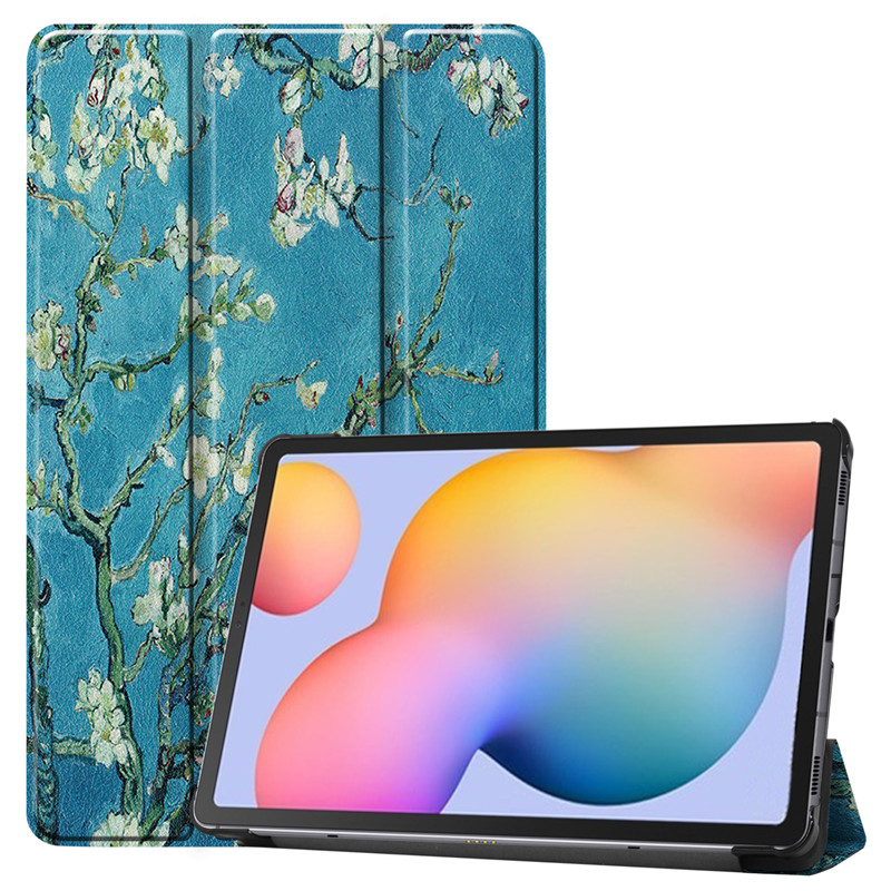 Case Samsung Galaxy Tab S6 Lite 10.4 SM-P610 P615 P617 #เคสฝาพับ 3 พับพิมพ์ลาย Pattern Printing PU Leather Tri-fold Stand