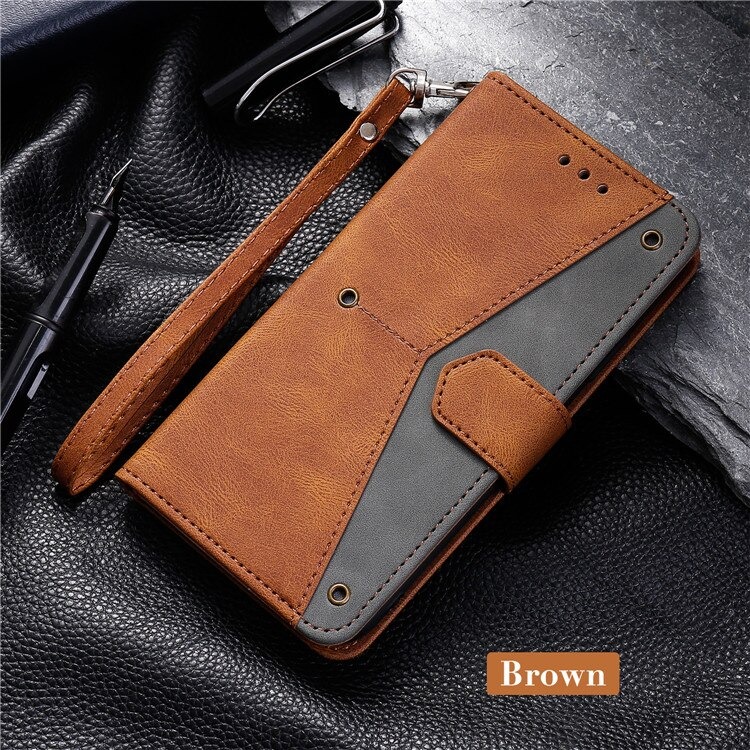 Case Xiaomi Mi 11 #เคสฝาพับหนัง PU Splicing Stitching Stand Skin-touch Leather