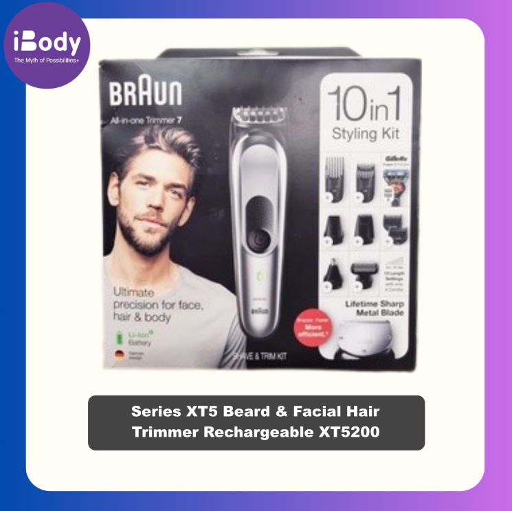 [Braun] All-in-one Trimmer 7 Styling Kit 10-in-1 With Gillette Fusion5 ProGlide Razor Model MGK7221 เครื่องโกนหนวด