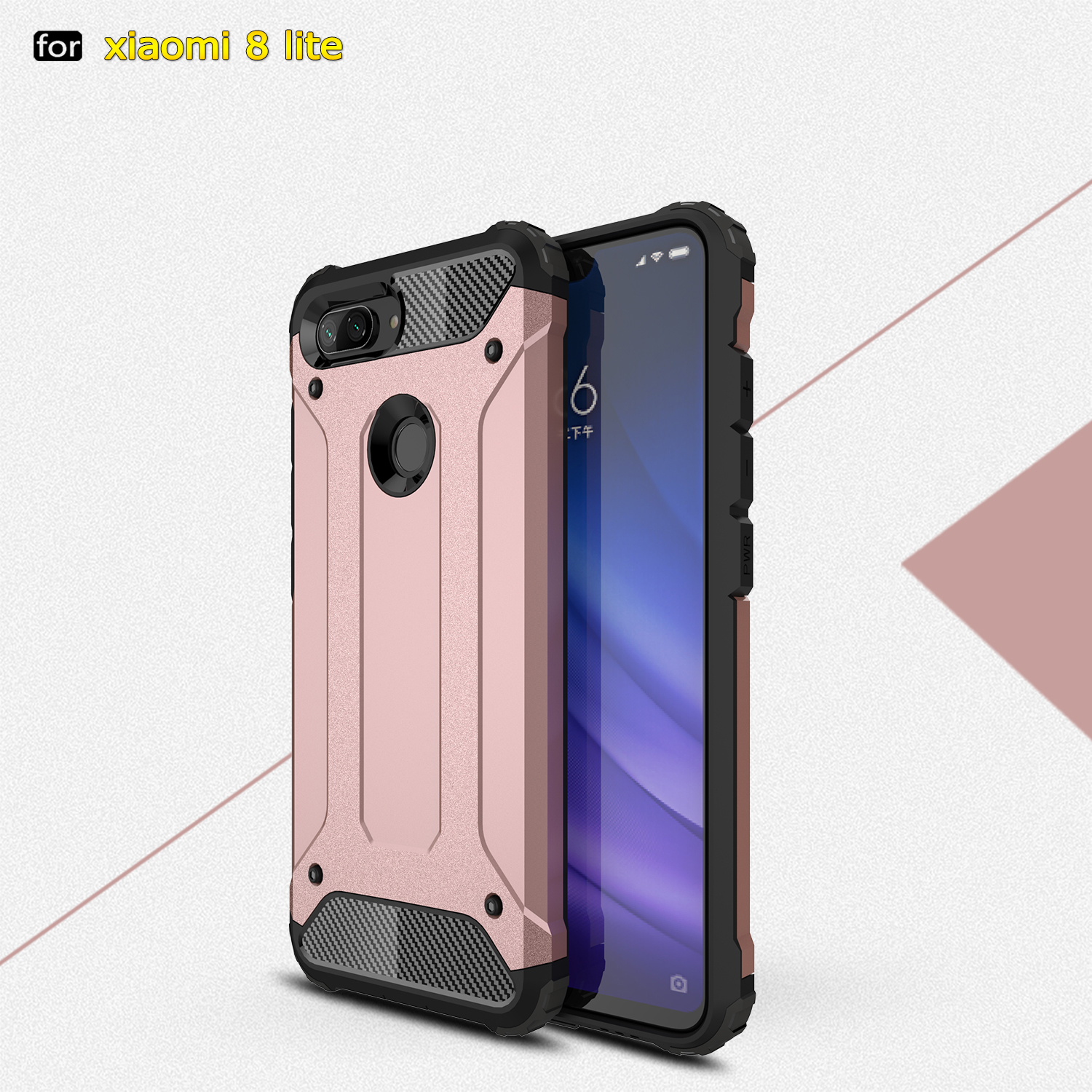 เคส Xiaomi Mi 8 Lite #เคสฝาหลังเกราะป้องกัน ไฮบริด พลาสติก+TPU