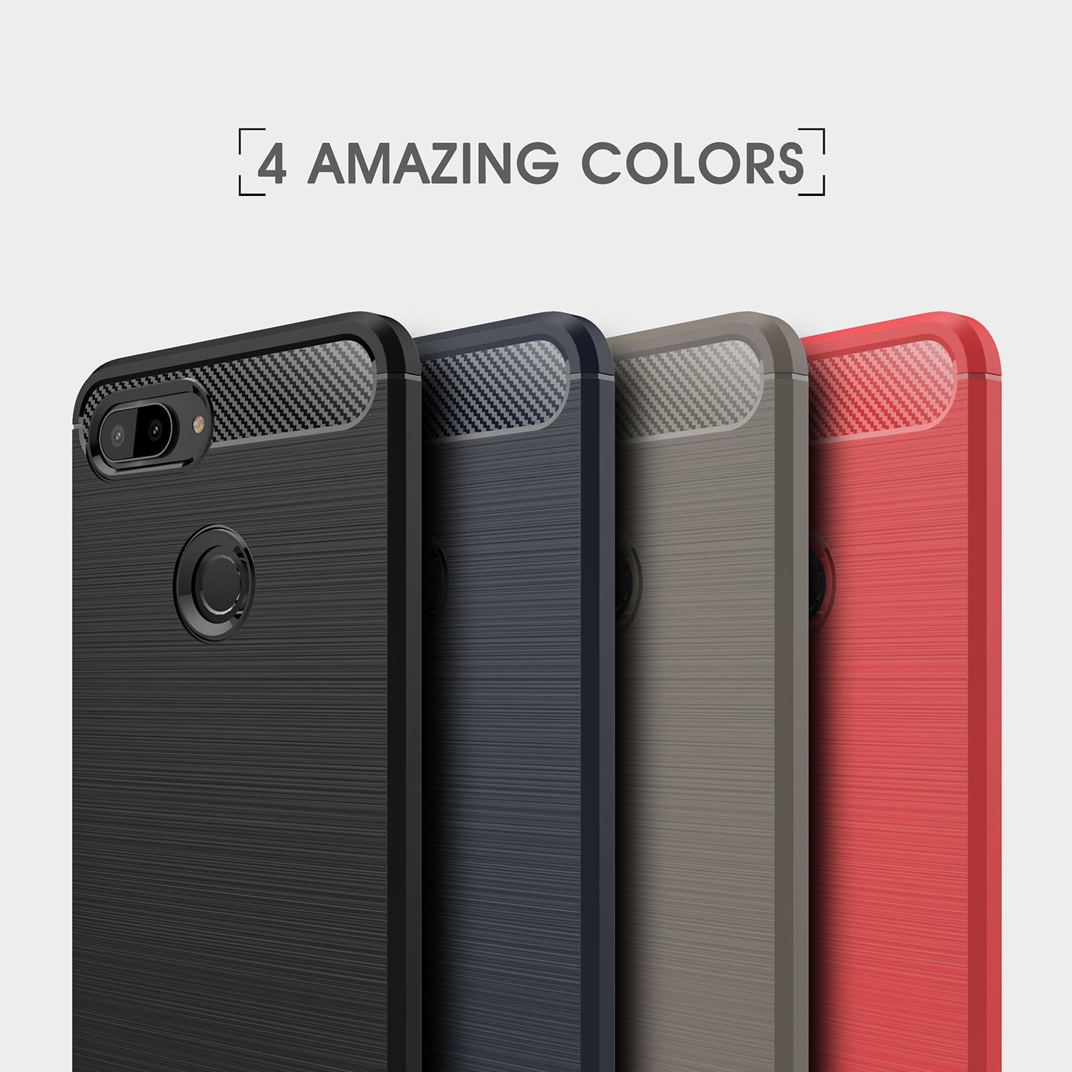 เคส Xiaomi Mi 8 Lite #เคสฝาหลัง TPU นิ่มคาร์บอนไฟเบอร์ผิวแบบขัดแปรง