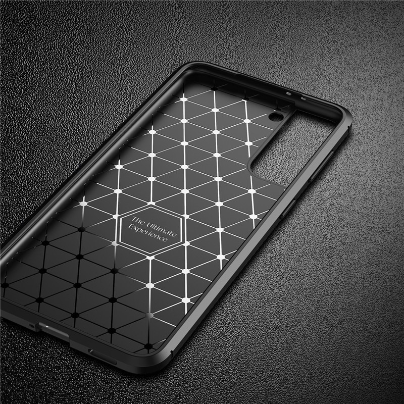 Case Samsung Galaxy S21 FE 5G#เคสฝาหลังนิ่ม Carbon Fiber Anti-drop TPU Protection
