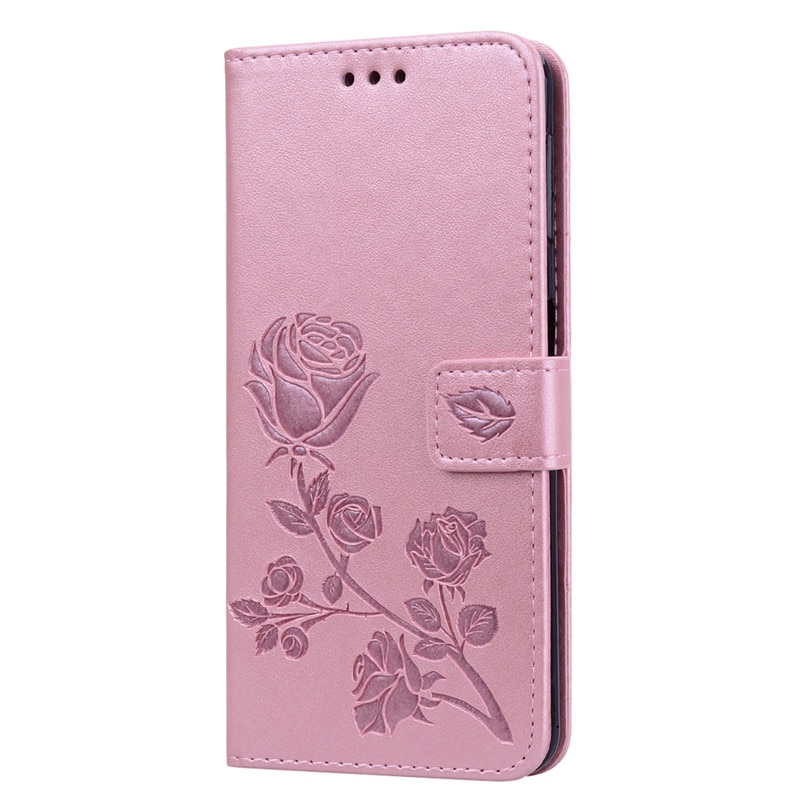 Case Samsung Galaxy A7 (2018) #เคสฝาพับหนัง PU ลายดอกกุหลาบแบบกระเป๋าสตางค์ Imprinted Rose Leather