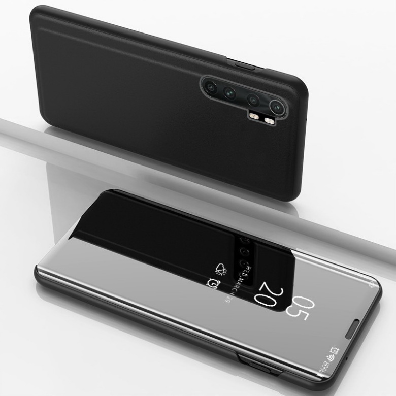 Case Xiaomi Mi Note 10 Lite #เคสฝาพับปกโปร่งแสงผิวเงา Electroplating Mirror Surface Window View