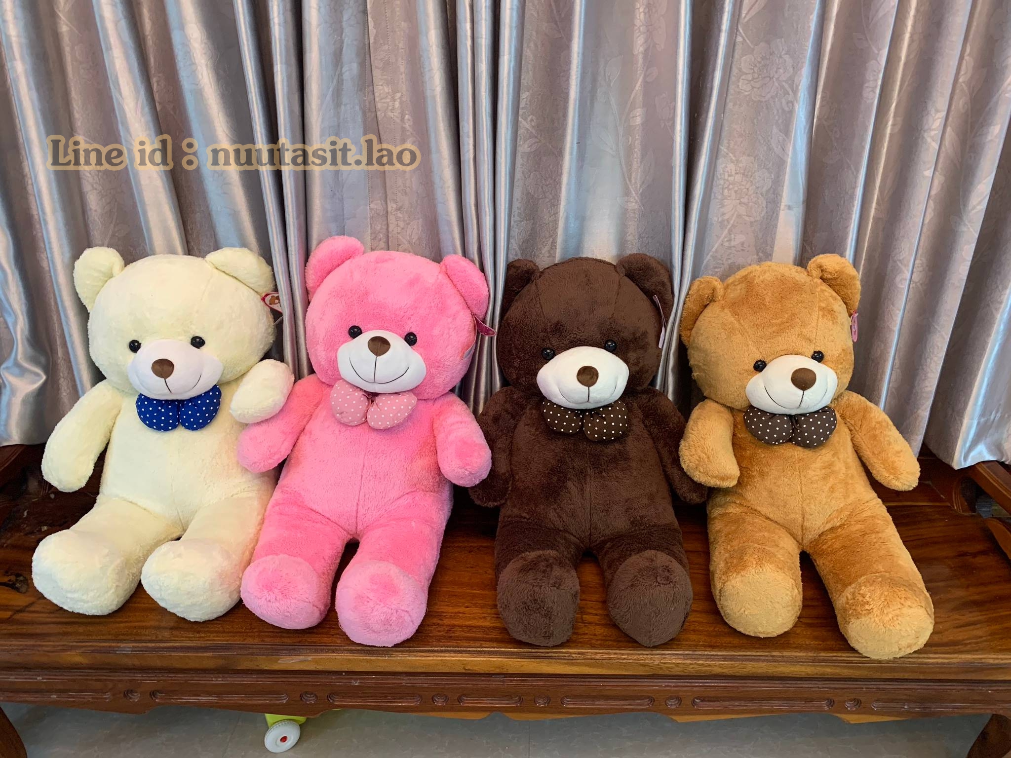 ตุ๊กตาหมีโบว์จุด ตัวใหญ่