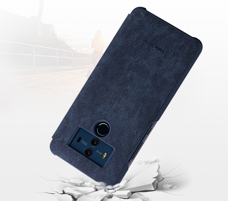 เคส Huawei Mate 10 Pro #เคสฝาพับมีช่องวิวด้านข้างแนวยาวหนัง PU ผิวหนังม้าแบบคลาสสิกคุณภาพดีสวยหรู