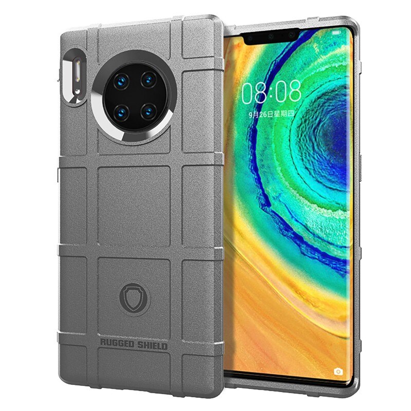 Case Huawei Mate 30 Pro #เคสฝาหลัง Rugged Shield Series Soft Silicone Shock Absorption Matte กันกระแทก