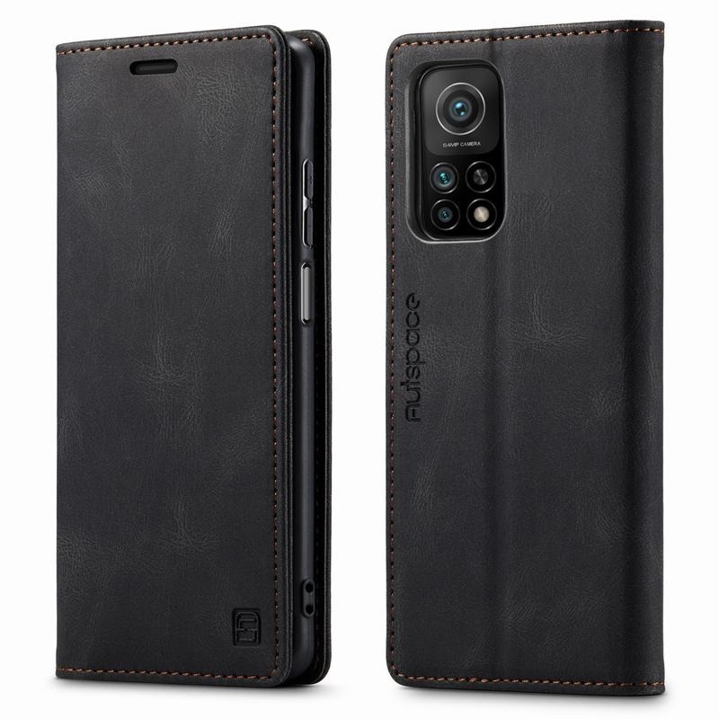 Case Xiaomi Mi 10T Pro #เคสฝาพับหนัง PU แบบกระเป๋าสตางค์ AUTSPACE Series RFID Blocking Retro Matte Leather Wallet