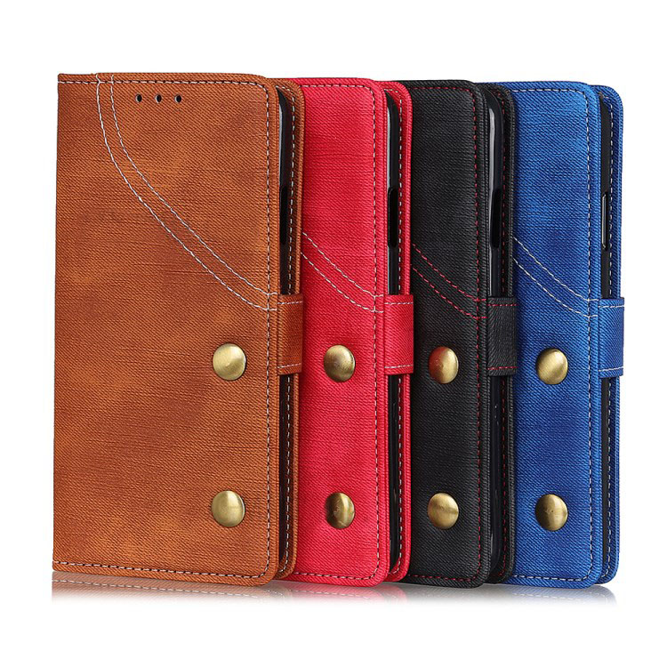 เคส Samsung Galaxy A10 #เคสฝาพับหนัง PU ผิวยีนส์ผ้ากระเป๋าสตางค์ Jeans Cloth Wallet Stand Leather