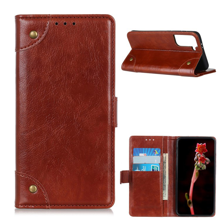 เคส Samsung Galaxy S21+ #เคสฝาพับแบบกระเป๋าสตางค์ Nappa Texture Wallet Stand Leather